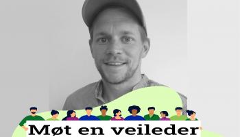 Portrett av Jan Erik Johannessen og logo: Møt en veileder