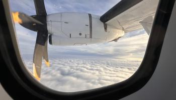 Bilde tatt ut av et flyvindu