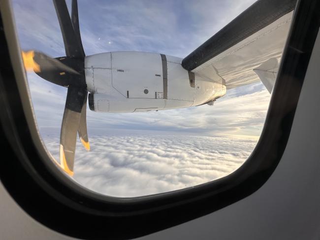 Bilde tatt ut av et flyvindu